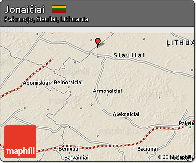 Shaded Relief 3D Map of Jonaičiai