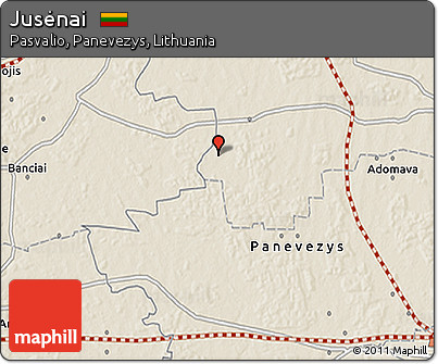 Shaded Relief 3D Map of Jusėnai