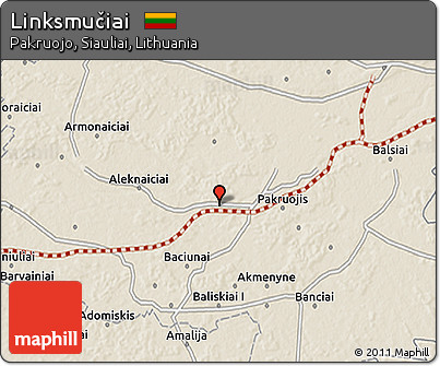 Shaded Relief 3D Map of Linksmučiai