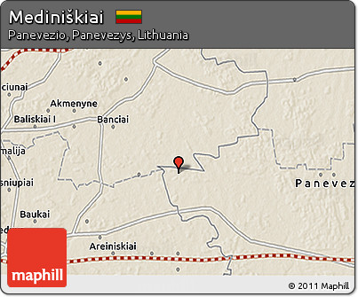 Shaded Relief 3D Map of Mediniškiai