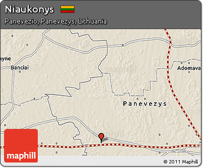 Shaded Relief 3D Map of Niaukonys