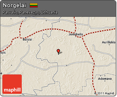 Shaded Relief 3D Map of Norgėlai