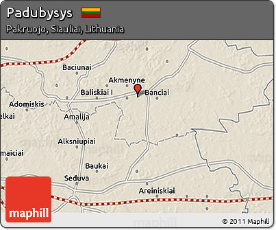 Shaded Relief 3D Map of Padubysys