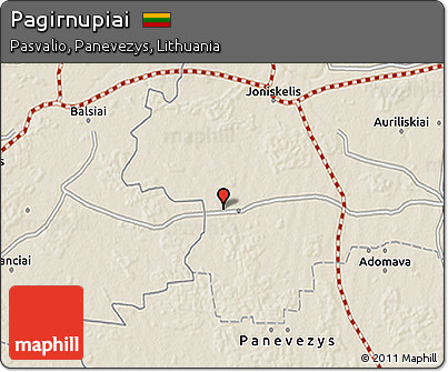 Shaded Relief 3D Map of Pagirnupiai