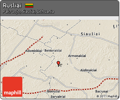 Shaded Relief 3D Map of Rusliai