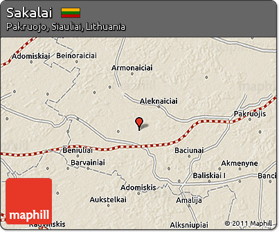 Shaded Relief 3D Map of Sakalai