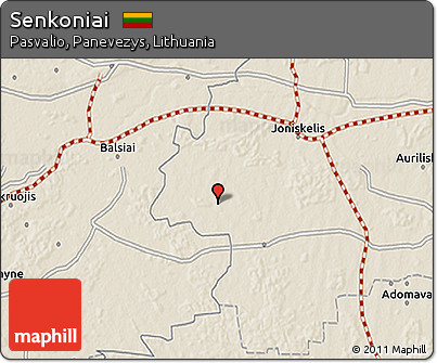 Shaded Relief 3D Map of Senkoniai