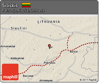 Shaded Relief 3D Map of Šiliškis