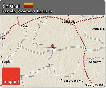 Shaded Relief 3D Map of Šniūrai