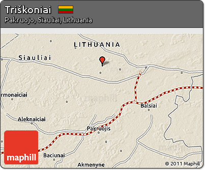 Shaded Relief 3D Map of Triškoniai