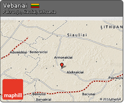 Shaded Relief 3D Map of Vėbariai