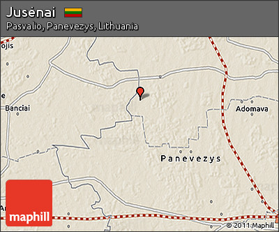 Shaded Relief 3D Map of Jusėnai