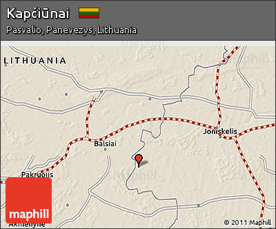 Shaded Relief 3D Map of Kapčiūnai
