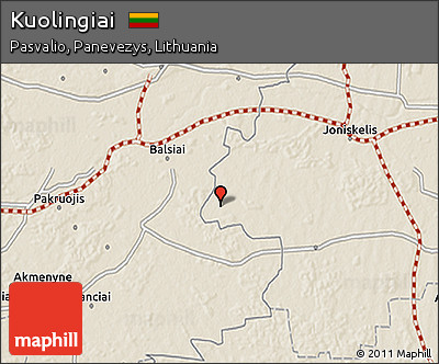 Shaded Relief 3D Map of Kuolingiai