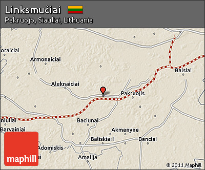 Shaded Relief 3D Map of Linksmučiai
