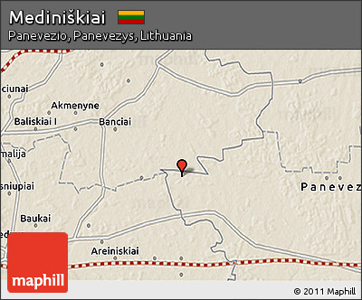 Shaded Relief 3D Map of Mediniškiai