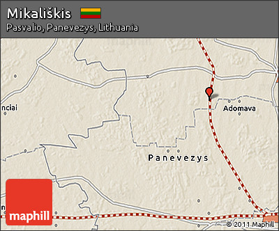 Shaded Relief 3D Map of Mikališkis