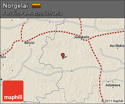 Shaded Relief 3D Map of Norgėlai