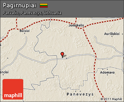 Shaded Relief 3D Map of Pagirnupiai