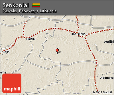 Shaded Relief 3D Map of Senkoniai
