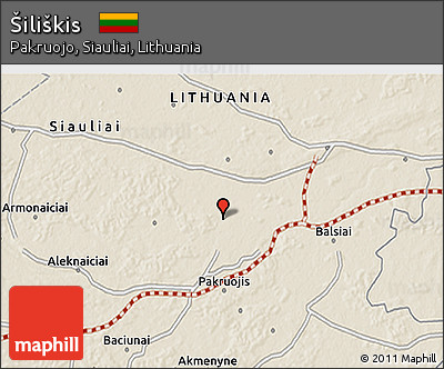 Shaded Relief 3D Map of Šiliškis