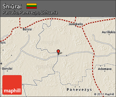 Shaded Relief 3D Map of Šniūrai