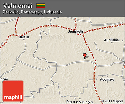 Shaded Relief 3D Map of Valmoniai