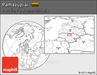 Blank Location Map of Pamažupiai