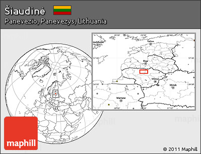 Blank Location Map of Šiaudinė