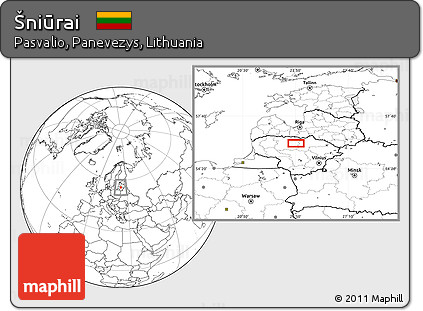 Blank Location Map of Šniūrai