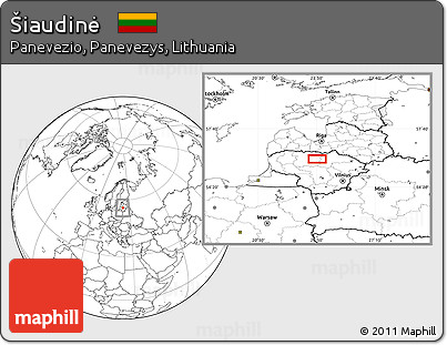 Blank Location Map of Šiaudinė