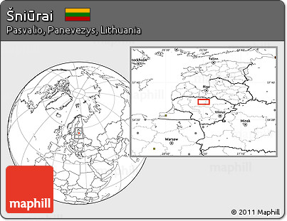 Blank Location Map of Šniūrai