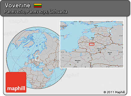 Gray Location Map of Voverinė
