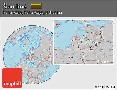 Gray Location Map of Šiaudinė
