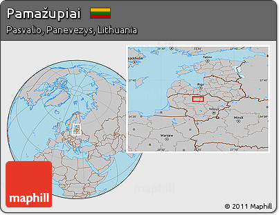 Gray Location Map of Pamažupiai