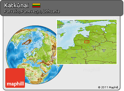 Physical Location Map of Katkūnai
