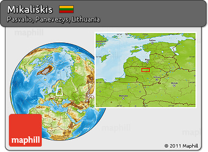 Physical Location Map of Mikališkis