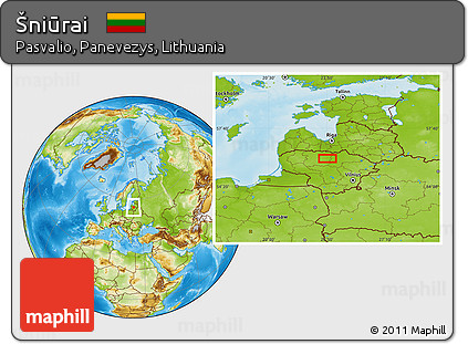 Physical Location Map of Šniūrai