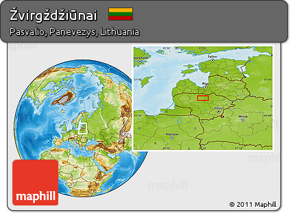 Physical Location Map of Žvirgždžiūnai