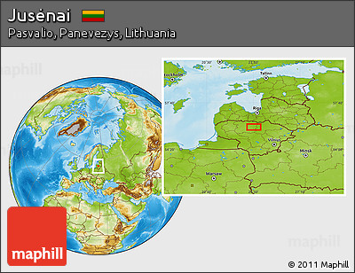 Physical Location Map of Jusėnai