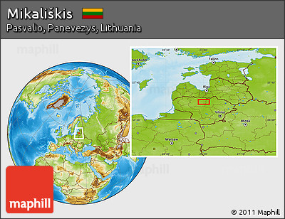 Physical Location Map of Mikališkis