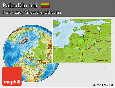 Physical Location Map of Pakodžiupiai