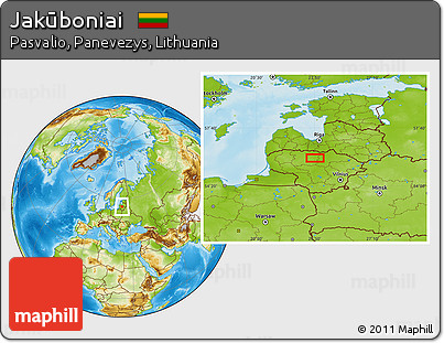 Physical Location Map of Jakūboniai