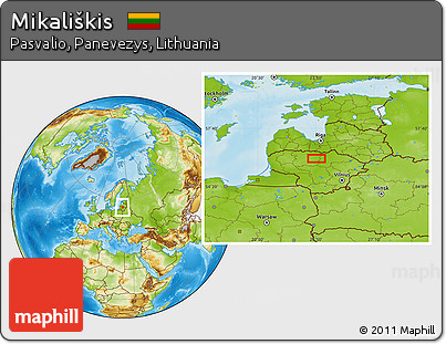 Physical Location Map of Mikališkis