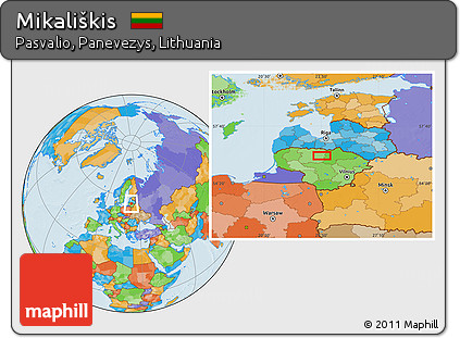 Political Location Map of Mikališkis
