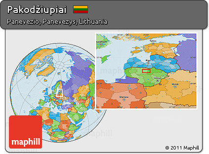 Political Location Map of Pakodžiupiai