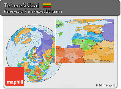 Political Location Map of Teberešiškiai