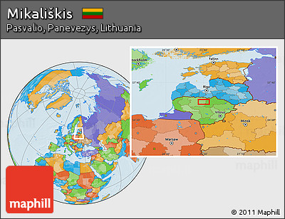 Political Location Map of Mikališkis