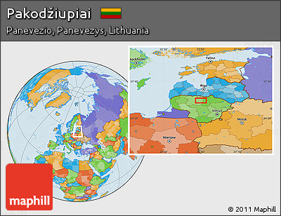 Political Location Map of Pakodžiupiai