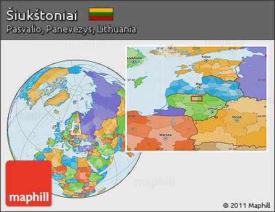 Political Location Map of Šiukštoniai